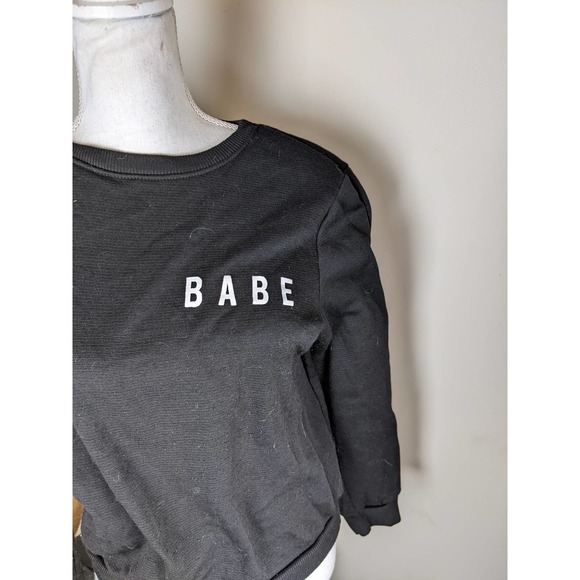 BABE black crew neck pullover Small Crewneck Sweatshirt - Picture 9 of 12